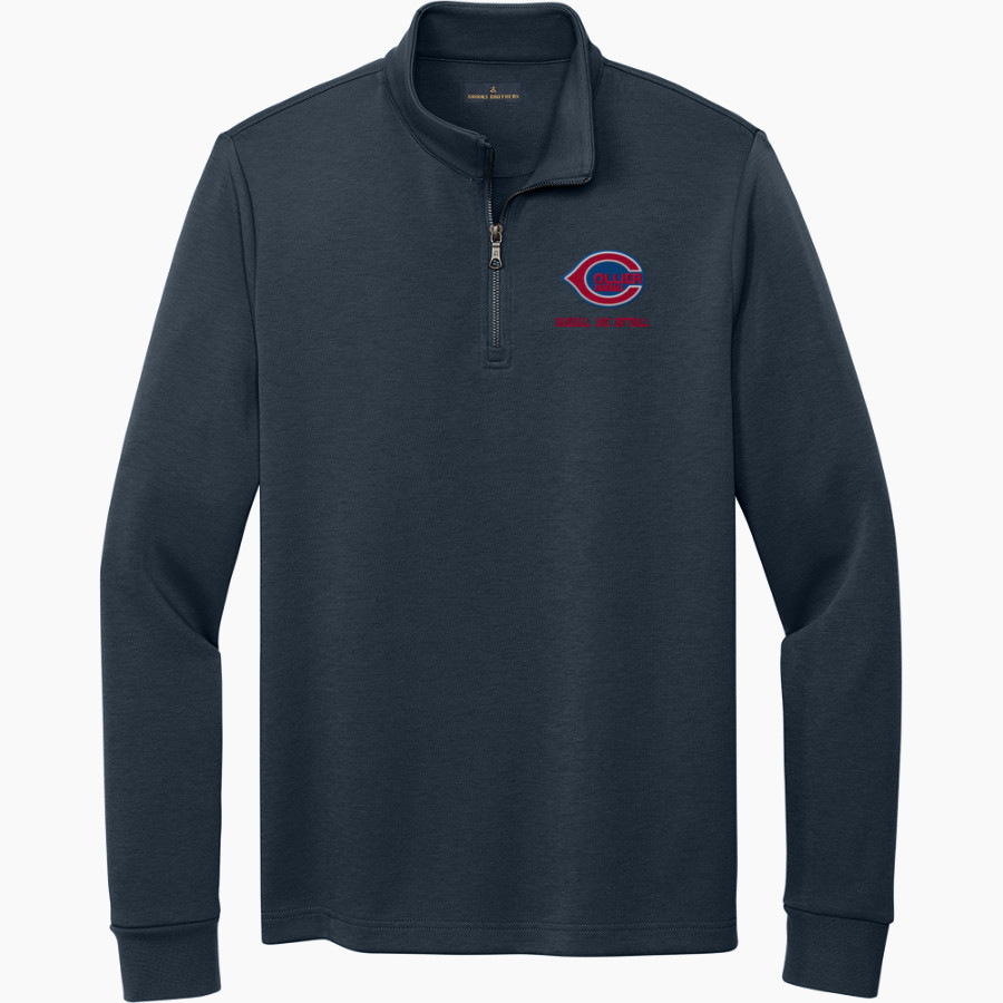 Collier Baseball And Softball Baseball And Softball <span class="pdp-name-mascot">Collier Baseball And Softball Baseball And Softball</span> Brooks Brothers Men's Double-Knit 1/4-Zip Pullover
