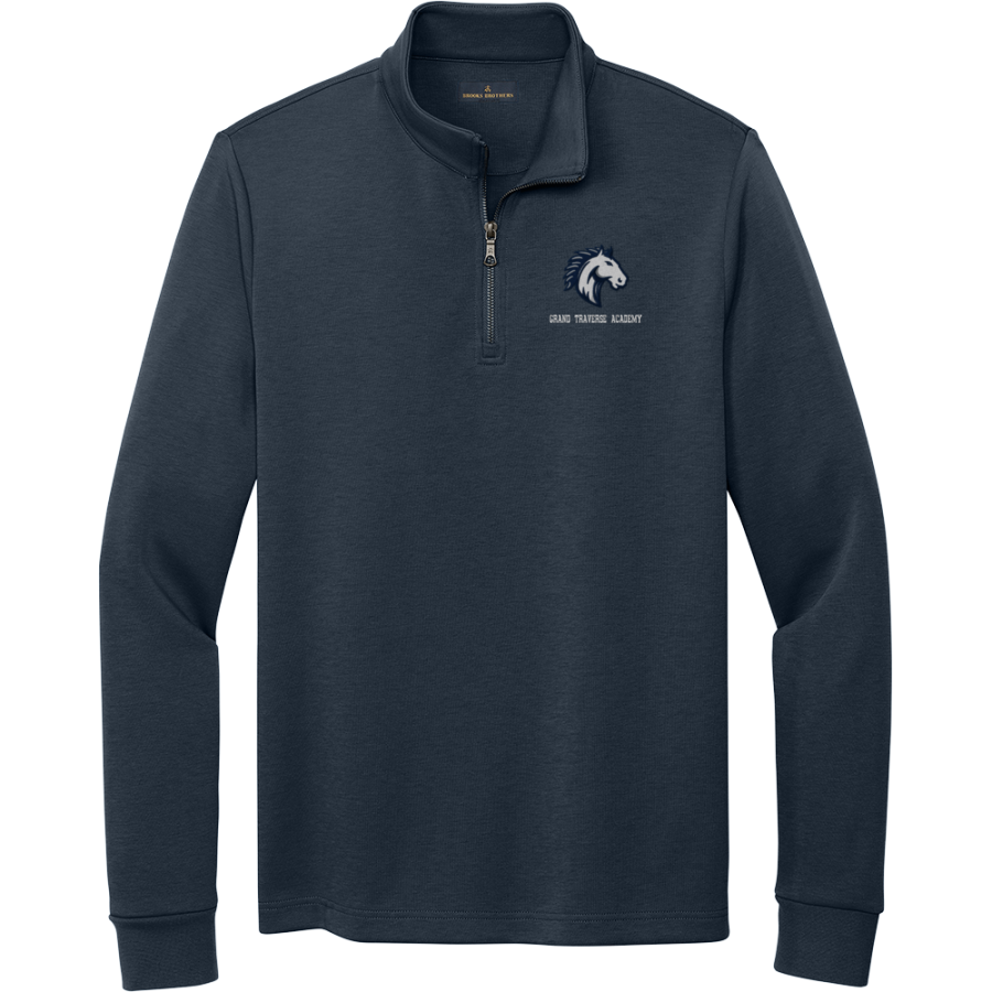 Grand Traverse Academy Mustangs <span class="pdp-name-mascot">Grand Traverse Academy Mustangs</span> Brooks Brothers Men's Double-Knit 1/4-Zip Pullover