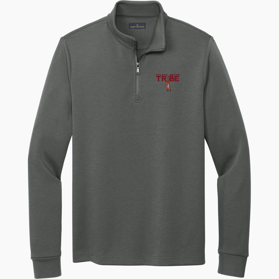 TULARE UNION HIGH SCHOOL REDSKINS <span class="pdp-name-mascot">TULARE TRIBE</span> Brooks Brothers Men's Double-Knit 1/4-Zip Pullover