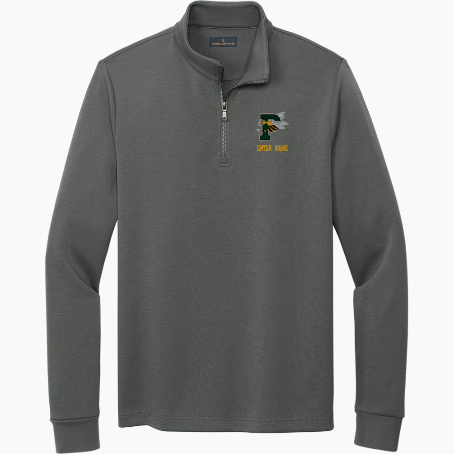 PREBLE HIGH SCHOOL HORNETS Brooks Brothers Men's Double-Knit 1/4-Zip Pullover