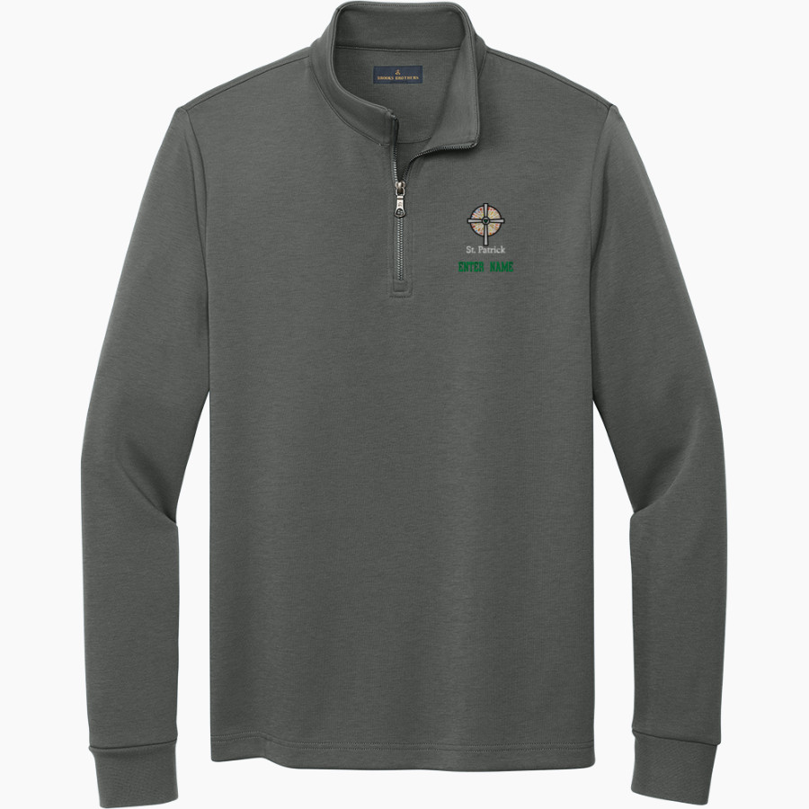 St. Patrick of Heatherdowns Irish <span class="pdp-name-mascot">St. Patrick of Heatherdowns Irish</span> Brooks Brothers Men's Double-Knit 1/4-Zip Pullover