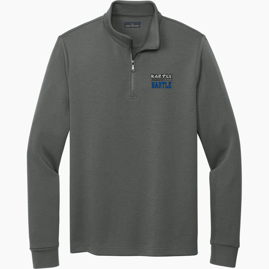 BARTLE Dolphins <span class="pdp-name-mascot">BARTLE ELEMENTARY SCHOOL Dolphins</span> Brooks Brothers Men's Double-Knit 1/4-Zip Pullover