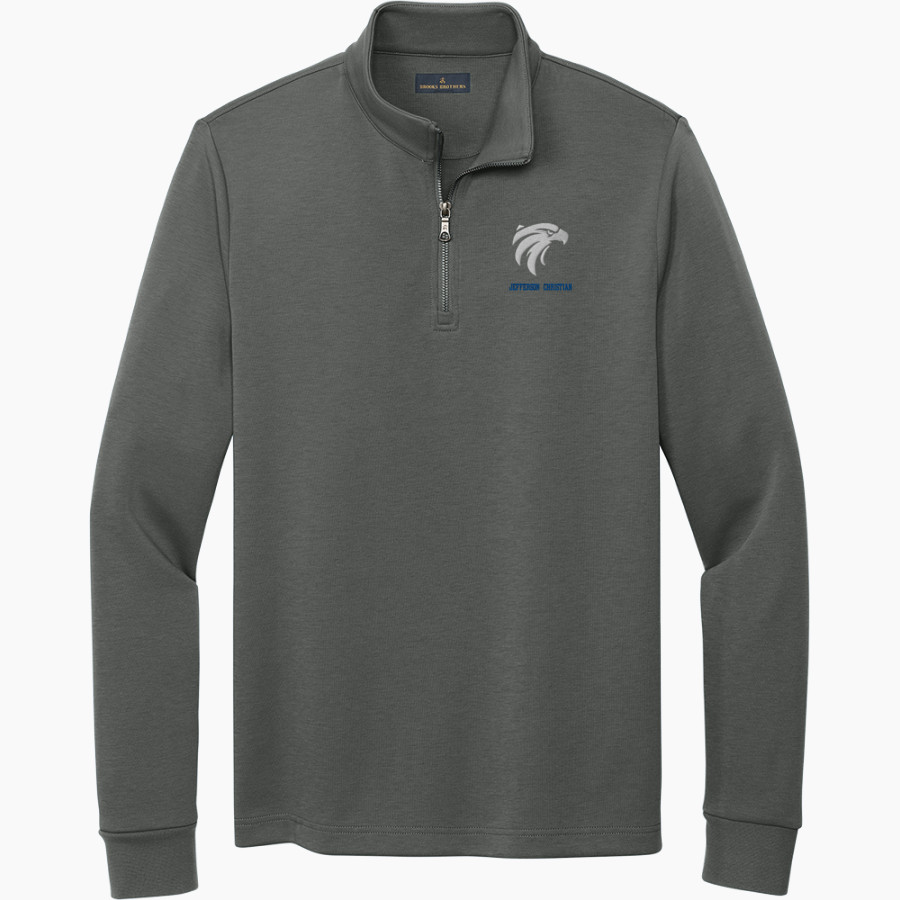 Jefferson Christian Eagles Brooks Brothers Men's Double-Knit 1/4-Zip Pullover