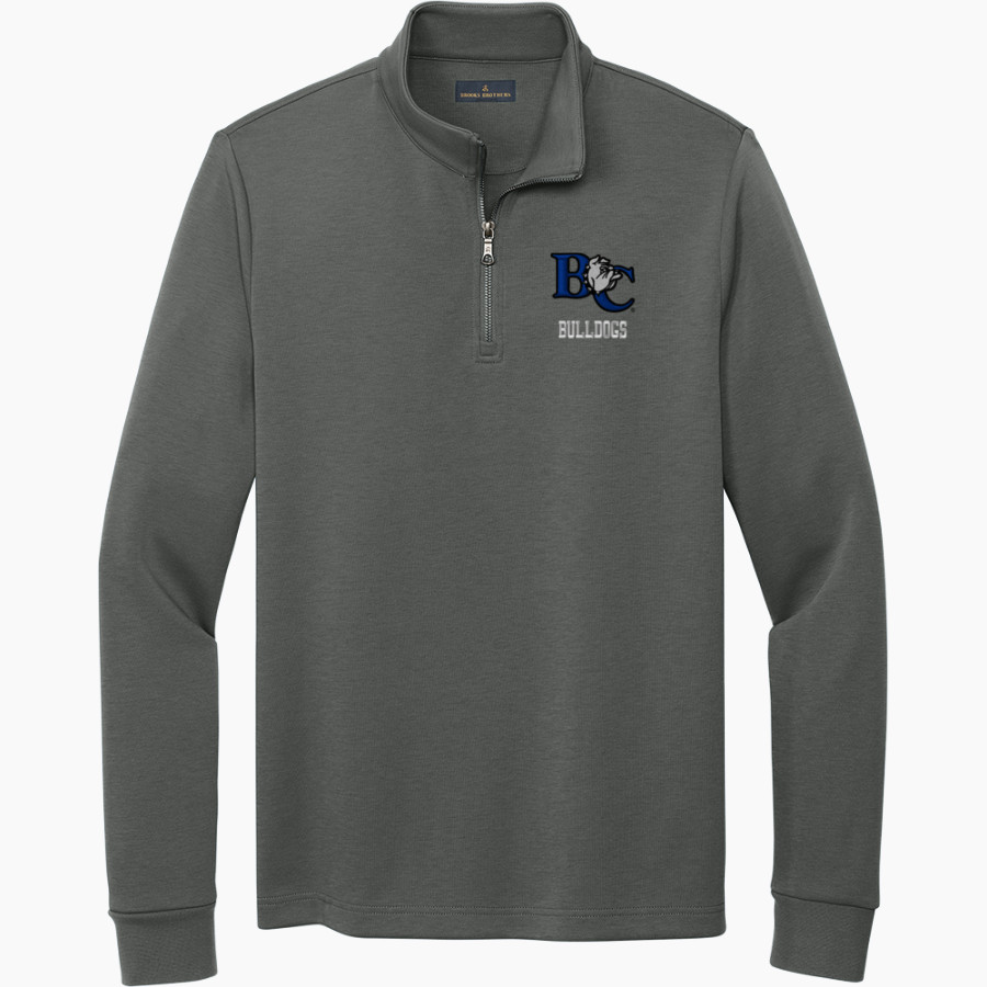 Barton College Official Store of the Bulldogs <span class="pdp-name-mascot">Barton Bulldogs</span> Brooks Brothers Men's Double-Knit 1/4-Zip Pullover