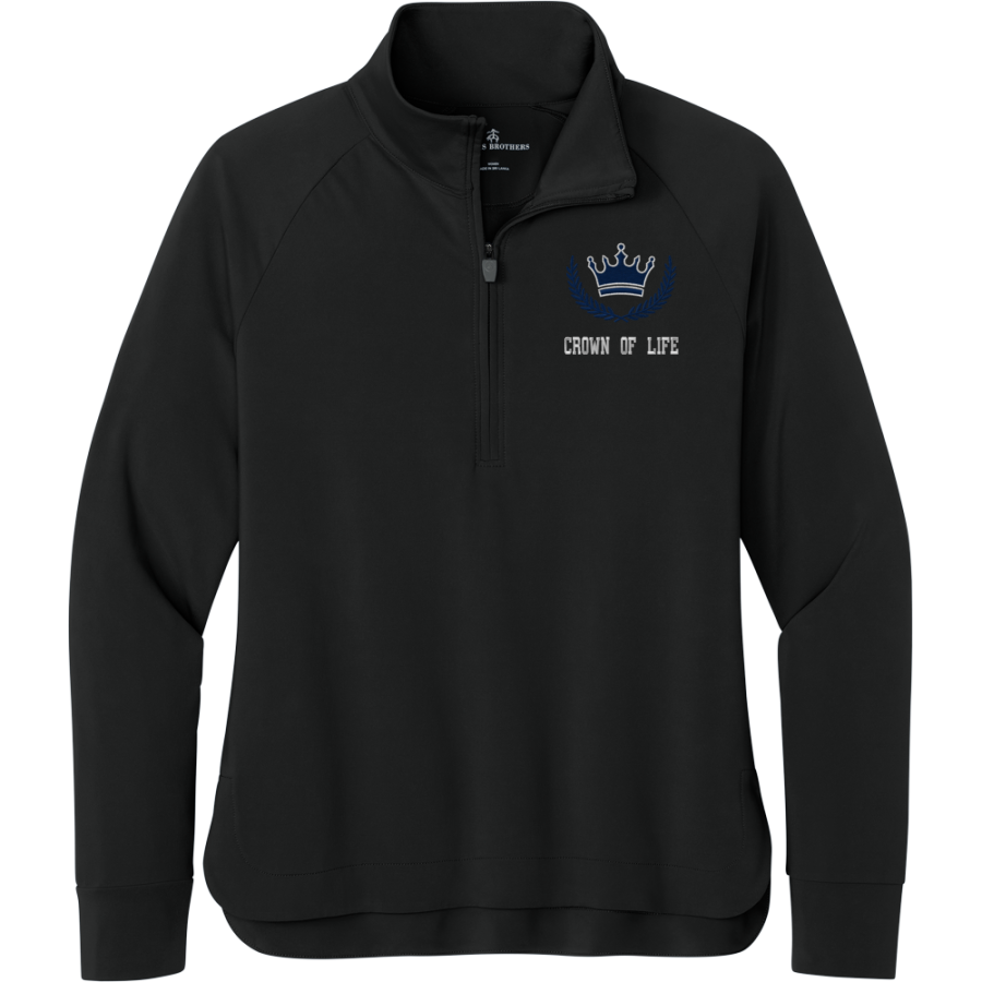 Crown of Life Knights <span class="pdp-name-mascot">Crown of Life Christian Academy Knights</span> Brooks Brothers Women's Luxe Performance 1/4-Zip