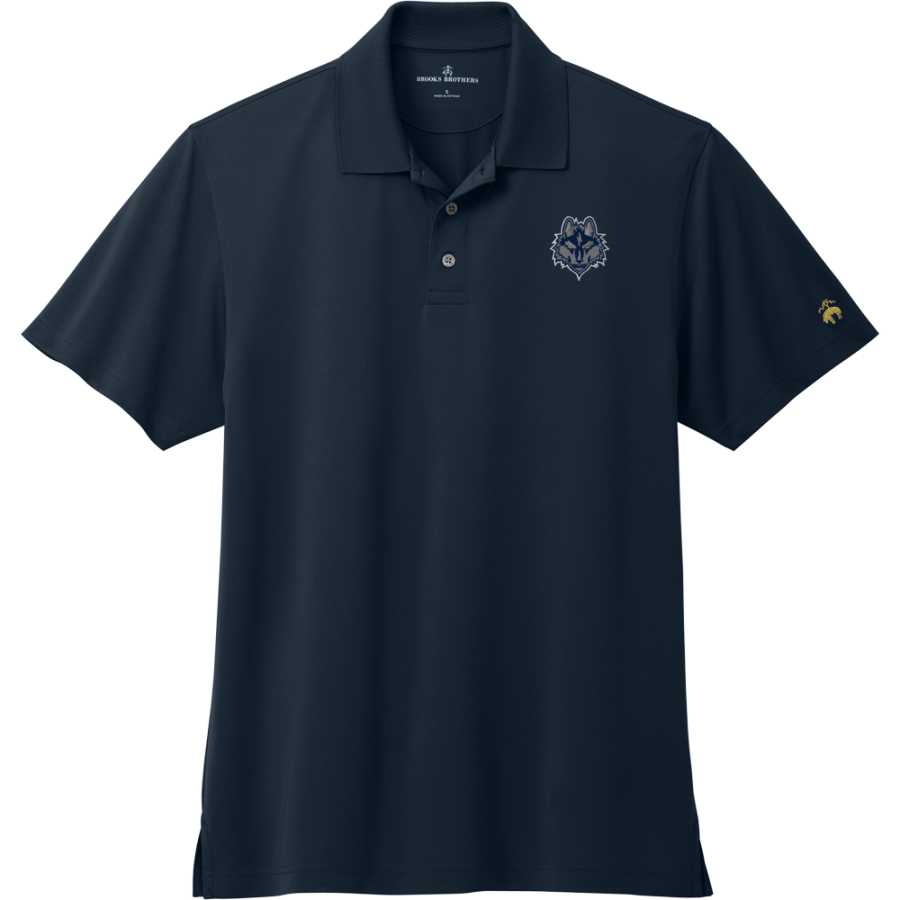 Barker Wolves <span class="pdp-name-mascot">Barker Wolves</span> Brooks Brothers Men's Mesh Pique Performance Polo