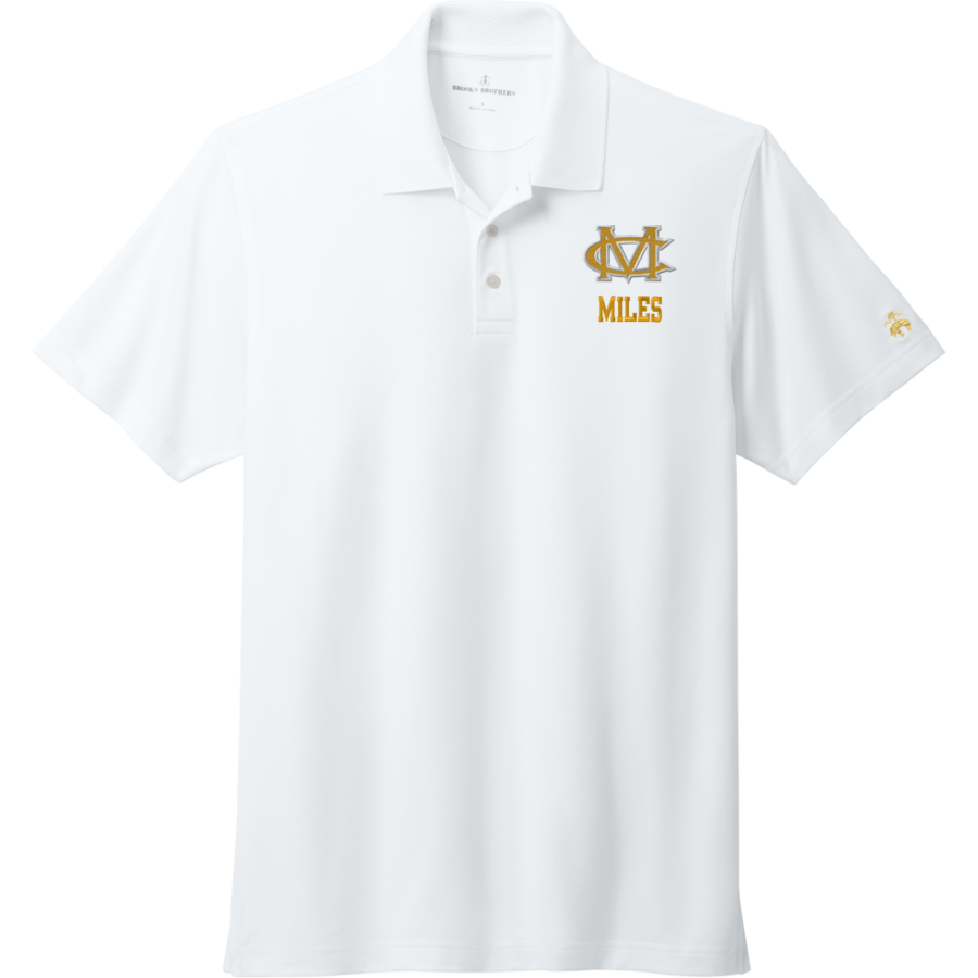 Miles Golden Bears <span class="pdp-name-mascot">Miles Golden Bear</span> Brooks Brothers Men's Mesh Pique Performance Polo