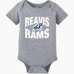 REAVIS HIGH SCHOOL RAMS BELLA+CANVAS Infant Jersey Short Sleeve One Piece Front Thumbnail