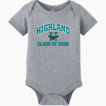 Highland Hawks <span class="pdp-name-mascot">Highland Hawks</span> BELLA+CANVAS Infant Jersey Short Sleeve One Piece Front Thumbnail