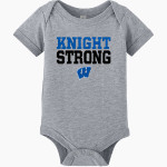 WINDSOR ACADEMY KNIGHTS <span class="pdp-name-mascot">WINDSOR ACADEMY KNIGHTS</span> BELLA+CANVAS Infant Jersey Short Sleeve One Piece Front Thumbnail