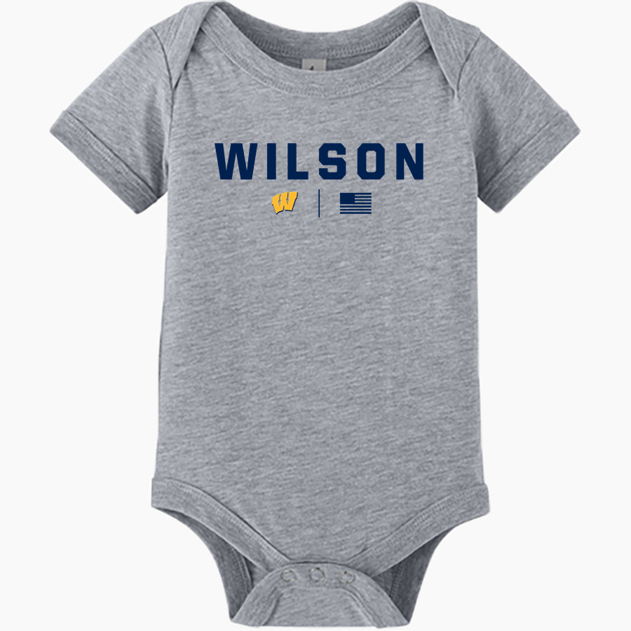 Wilson Warriors <span class="pdp-name-mascot">Wilson Warriors</span> BELLA+CANVAS Infant Jersey Short Sleeve One Piece