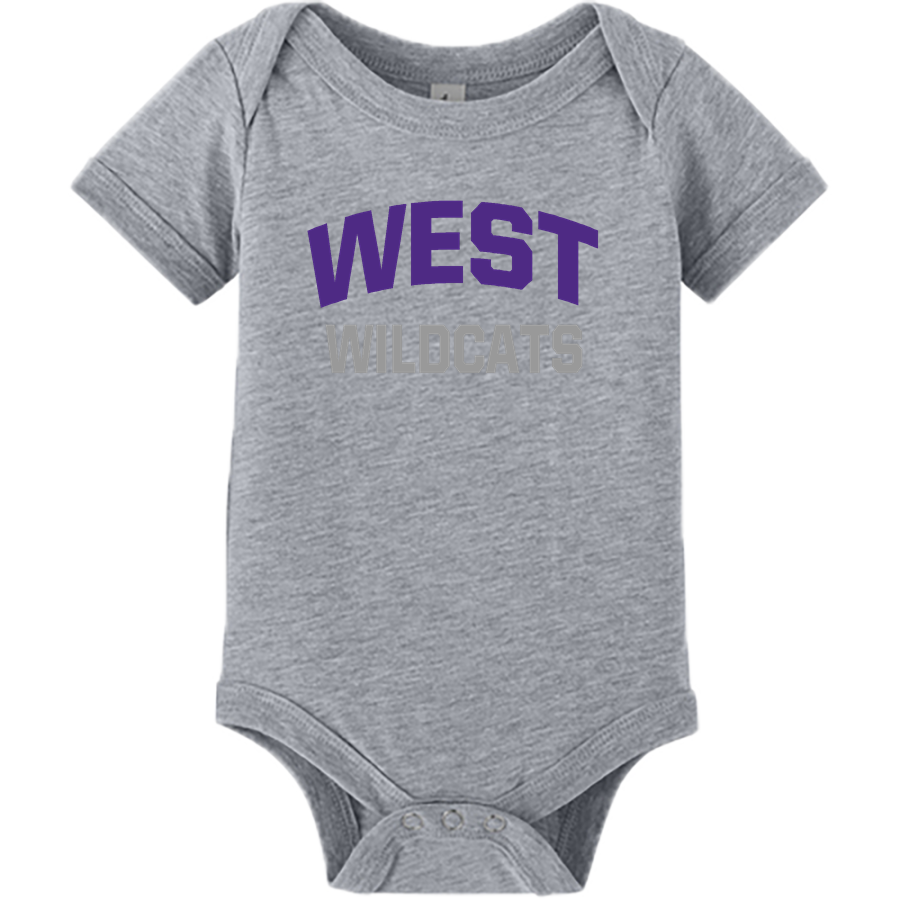 WEST HIGH SCHOOL WILDCATS <span class="pdp-name-mascot">WEST WILDCATS</span> BELLA+CANVAS Infant Jersey Short Sleeve One Piece