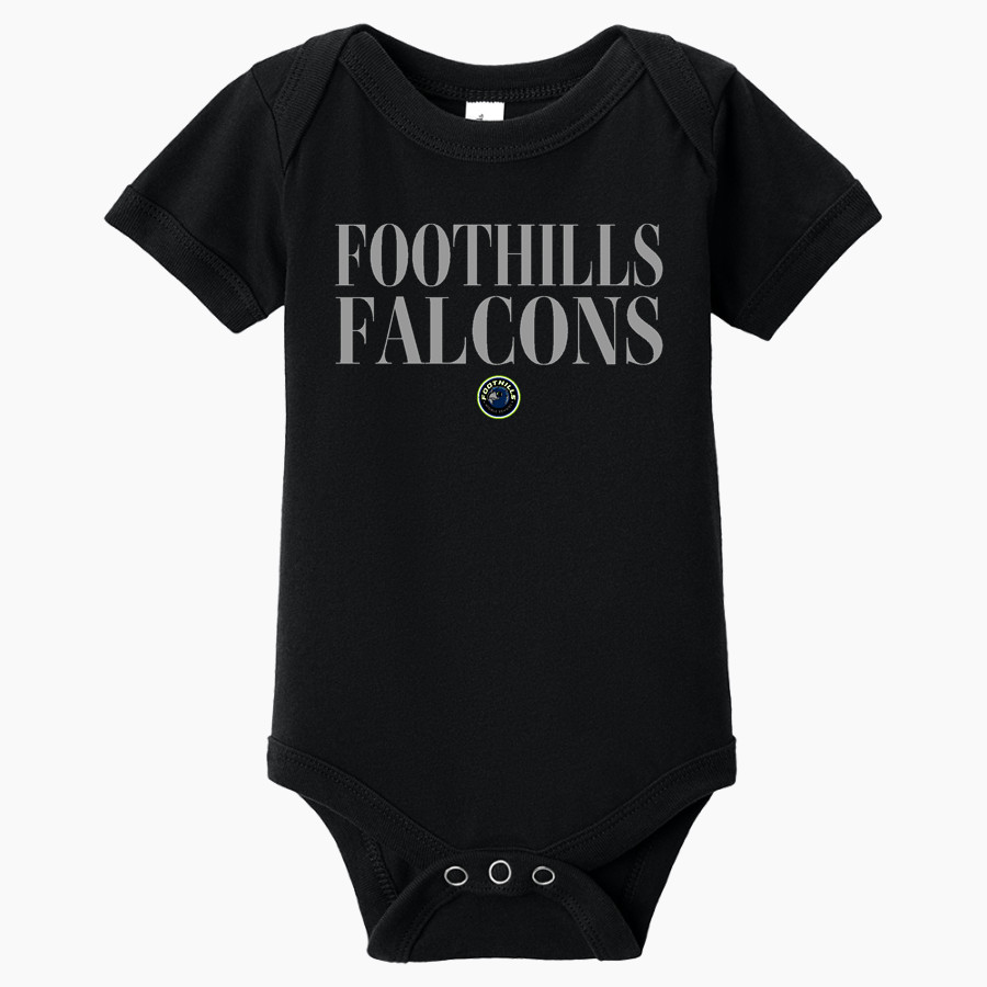 FOOTHILLS FALCONS <span class="pdp-name-mascot">FOOTHILLS MIDDLE SCHOOL FALCONS</span> BELLA+CANVAS Infant Jersey Short Sleeve One Piece