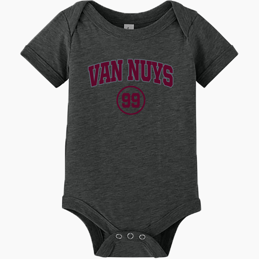 VAN NUYS HIGH SCHOOL WOLVES <span class="pdp-name-mascot">VAN NUYS WOLVES</span> BELLA+CANVAS Infant Jersey Short Sleeve One Piece