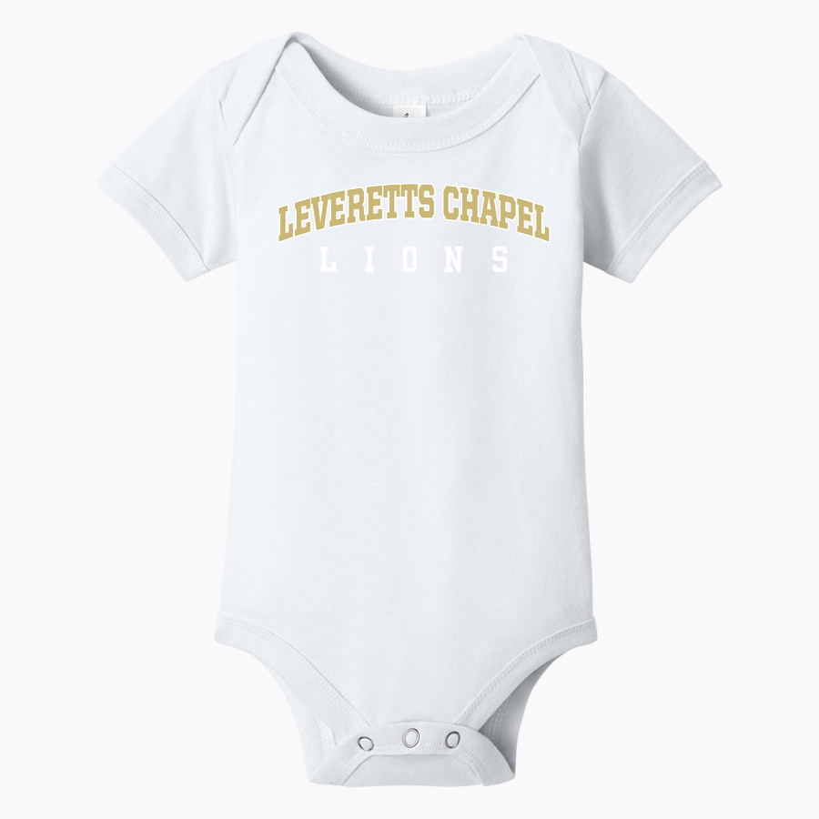 LEVERETTS CHAPEL HIGH SCHOOL LIONS BELLA+CANVAS Infant Jersey Short Sleeve One Piece