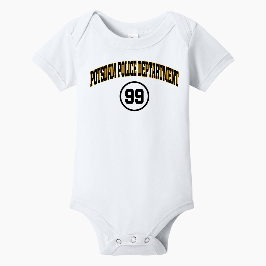 Potsdam Police Deptartment Police <span class="pdp-name-mascot">Potsdam Police Deptartment Police</span> BELLA+CANVAS Infant Jersey Short Sleeve One Piece