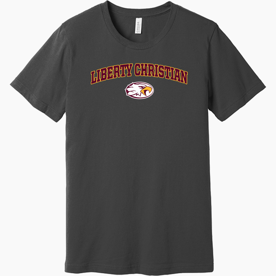 LIBERTY CHRISTIAN ACADEMY EAGLES <span class="pdp-name-mascot">LIBERTY EAGLES</span> BELLA+CANVAS Unisex Jersey Short Sleeve Tee