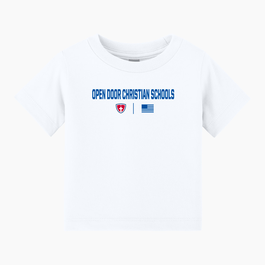 OPEN DOOR CHRISTIAN SCHOOL, INC PATRIOTS <span class="pdp-name-mascot">OPEN DOOR, INC PATRIOTS</span> BELLA+CANVAS Infant Jersey Short Sleeve Tee