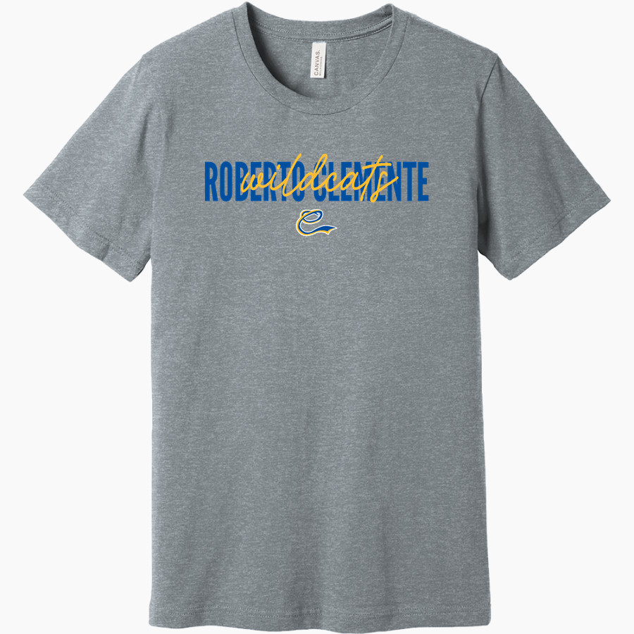 ROBERTO CLEMENTE HIGH SCHOOL WILDCATS <span class="pdp-name-mascot">ROBERTO CLEMENTE WILDCATS</span> BELLA+CANVAS Unisex Heather CVC Short Sleeve Tee
