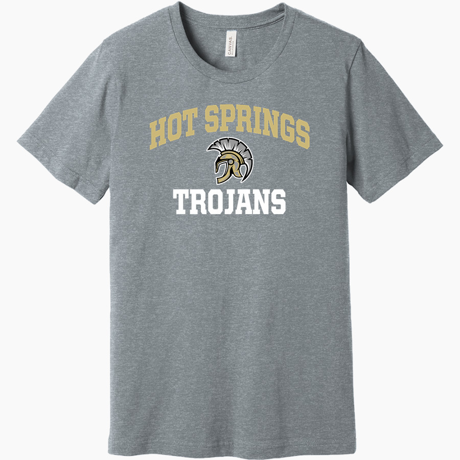HOT SPRINGS HIGH SCHOOL TROJANS <span class="pdp-name-mascot">HOT SPRINGS TROJANS</span> BELLA+CANVAS Unisex Heather CVC Short Sleeve Tee