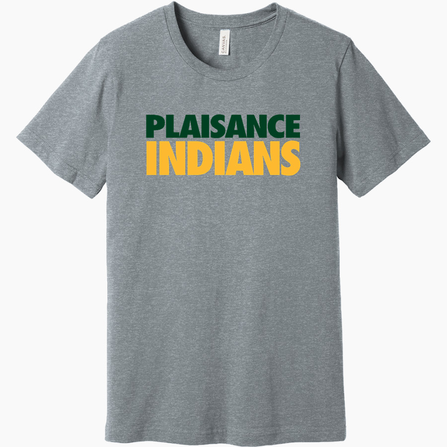 Plaisance Indians BELLA+CANVAS Unisex Heather CVC Short Sleeve Tee