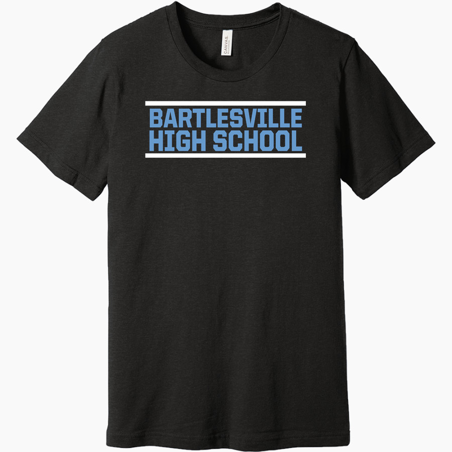 BARTLESVILLE HIGH SCHOOL BRUINS <span class="pdp-name-mascot">BARTLESVILLE BRUINS</span> BELLA+CANVAS Unisex Heather CVC Short Sleeve Tee