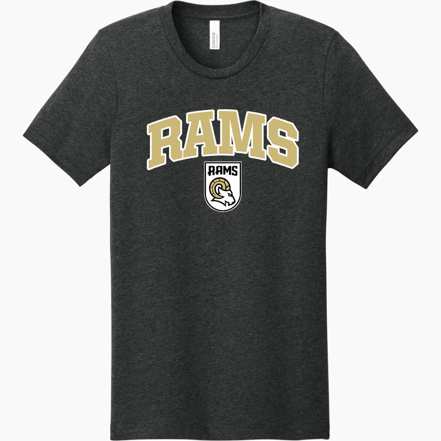 HIGHLAND HIGH SCHOOL RAMS <span class="pdp-name-mascot">HIGHLAND RAMS</span> BELLA+CANVAS Unisex Heather CVC Short Sleeve Tee