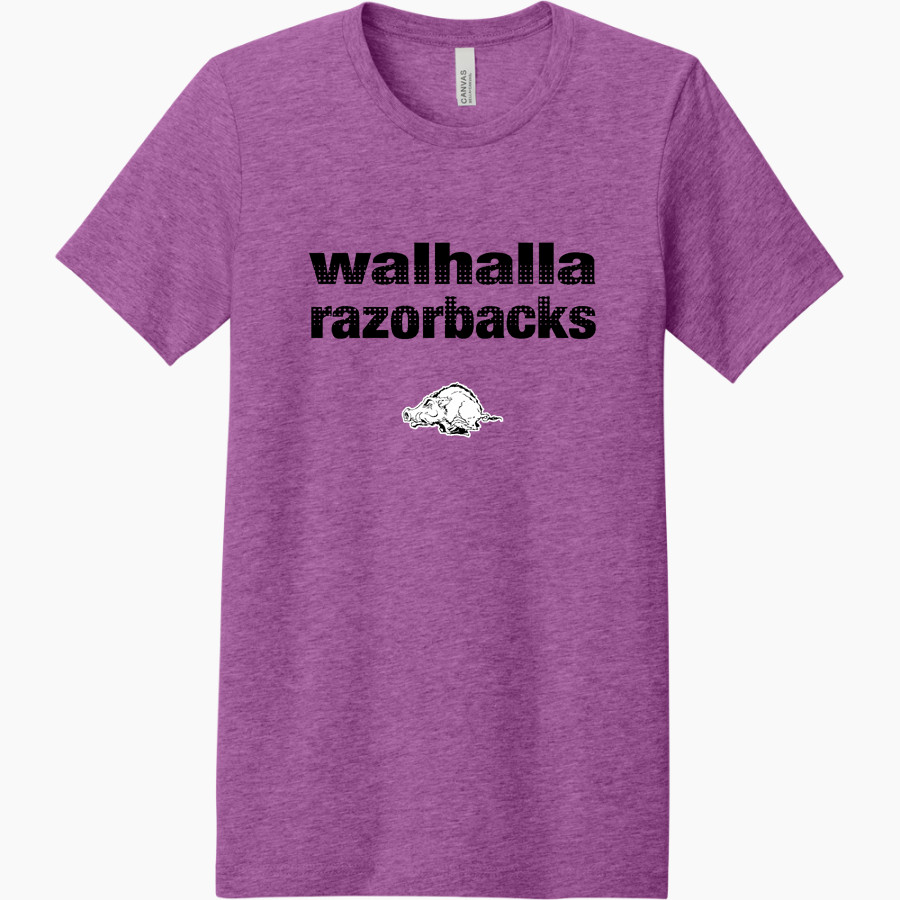 WALHALLA HIGH SCHOOL RAZORBACKS <span class="pdp-name-mascot">WALHALLA RAZORBACKS</span> BELLA+CANVAS Unisex Heather CVC Short Sleeve Tee
