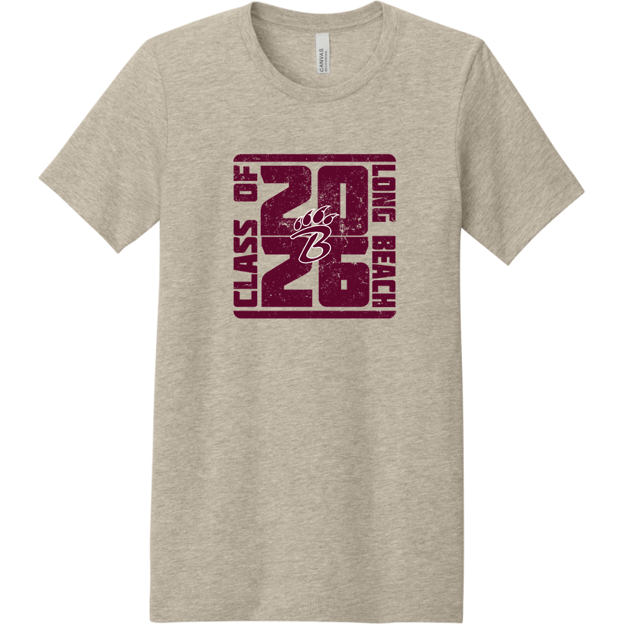 LONG BEACH HIGH SCHOOL BEARCATS <span class="pdp-name-mascot">LONG BEACH BEARCATS</span> BELLA+CANVAS Unisex Heather CVC Short Sleeve Tee