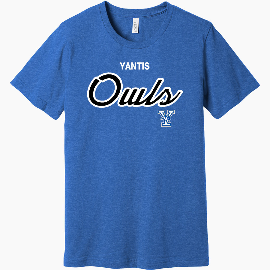 YANTIS HIGH SCHOOL OWLS BELLA+CANVAS Unisex Heather CVC Short Sleeve Tee