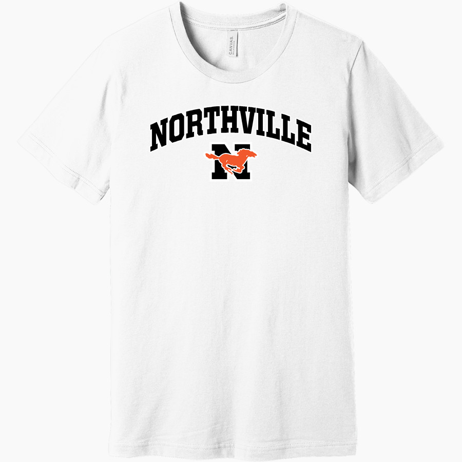 NORTHVILLE HIGH SCHOOL MUSTANGS BELLA+CANVAS Unisex Heather CVC Short Sleeve Tee