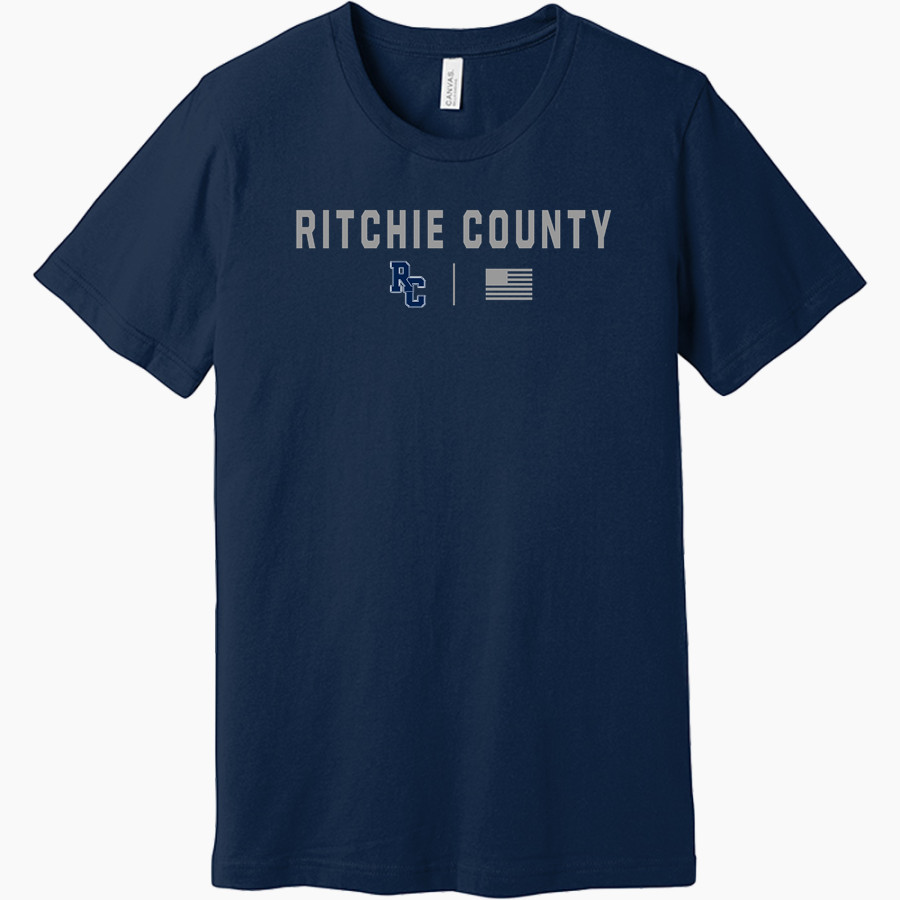 RITCHIE COUNTY HIGH SCHOOL REBELS <span class="pdp-name-mascot">RITCHIE COUNTY REBELS</span> BELLA+CANVAS Unisex Jersey Short Sleeve Tee