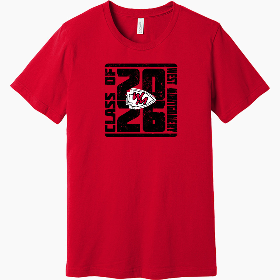 WEST MONTGOMERY HIGH SCHOOL WARRIORS <span class="pdp-name-mascot">WEST MONTGOMERY WARRIORS</span> BELLA+CANVAS Unisex Jersey Short Sleeve Tee