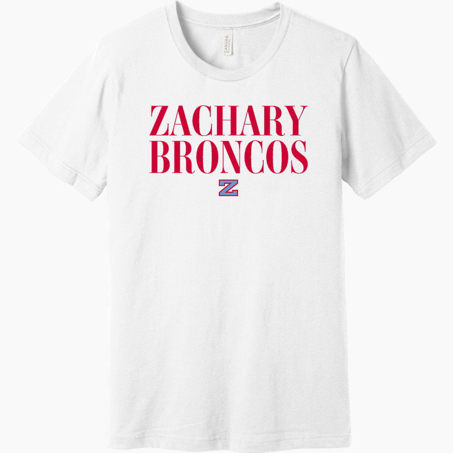 Zachary Broncos <span class="pdp-name-mascot">Zachary Broncos</span> BELLA+CANVAS Unisex Jersey Short Sleeve Tee