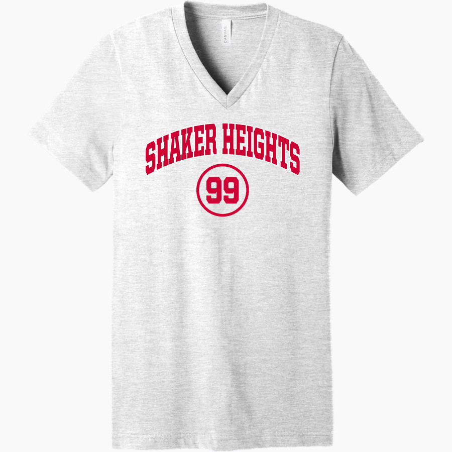 Shaker Heights Schools <span class="pdp-name-mascot">Shaker Heights</span> Bella+Canvas Unisex Jersey Short Sleeve V-Neck Tee