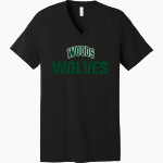 Woods Charter Wolves Bella+Canvas Unisex Jersey Short Sleeve V-Neck Tee Front Thumbnail