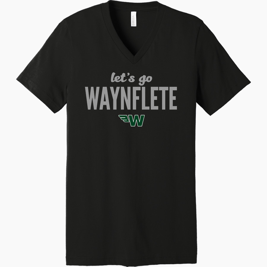 WAYNFLETE SCHOOL FLYERS <span class="pdp-name-mascot">WAYNFLETE FLYERS</span> Bella+Canvas Unisex Jersey Short Sleeve V-Neck Tee