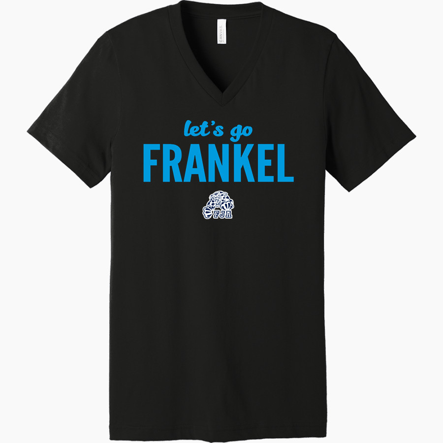 Frankel Jewish Academy Jaguars official sideline store <span class="pdp-name-mascot">Frankel Jewish Academy Jaguars</span> Bella+Canvas Unisex Jersey Short Sleeve V-Neck Tee