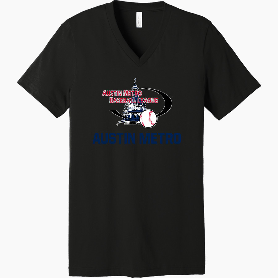 AUSTIN METRO BASEBALL LEAGUE <span class="pdp-name-mascot">AUSTIN METRO BASEBALL LEAGUE</span> Bella+Canvas Unisex Jersey Short Sleeve V-Neck Tee
