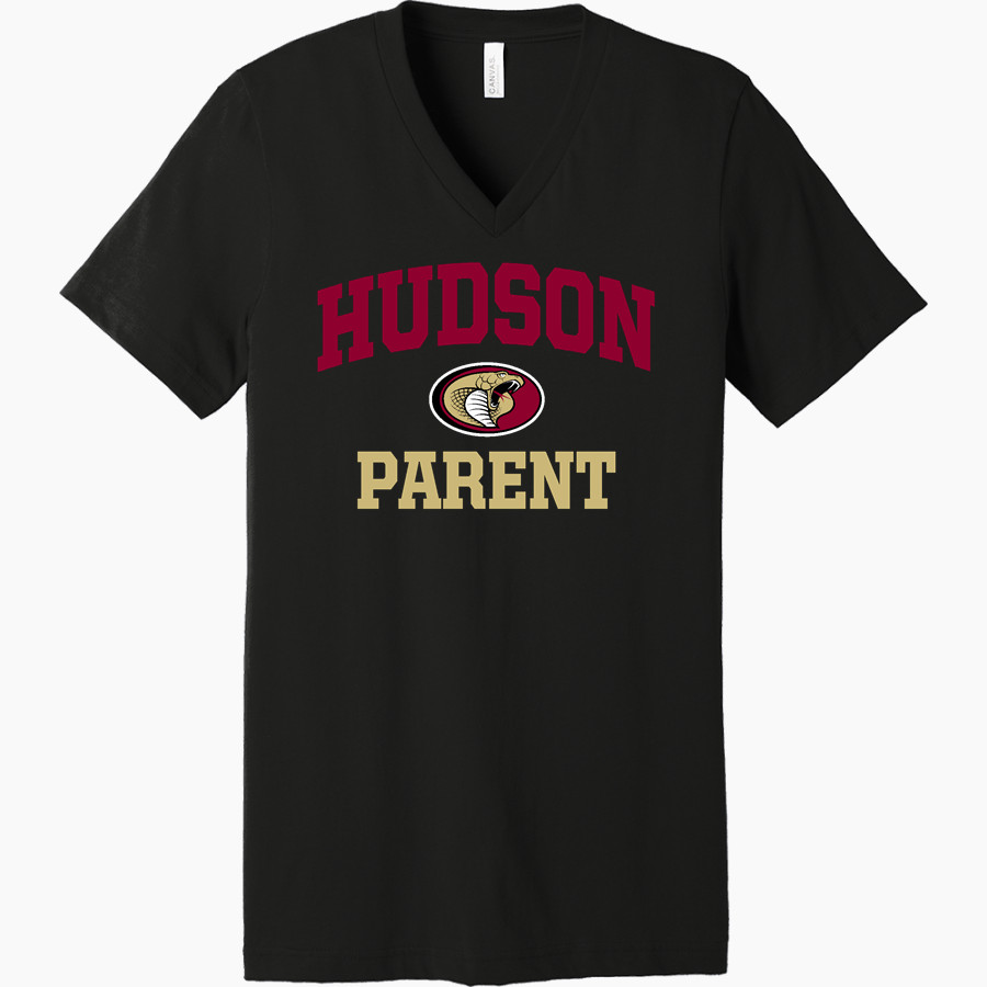 HUDSON HIGH SCHOOL COBRAS <span class="pdp-name-mascot">HUDSON COBRAS</span> Bella+Canvas Unisex Jersey Short Sleeve V-Neck Tee