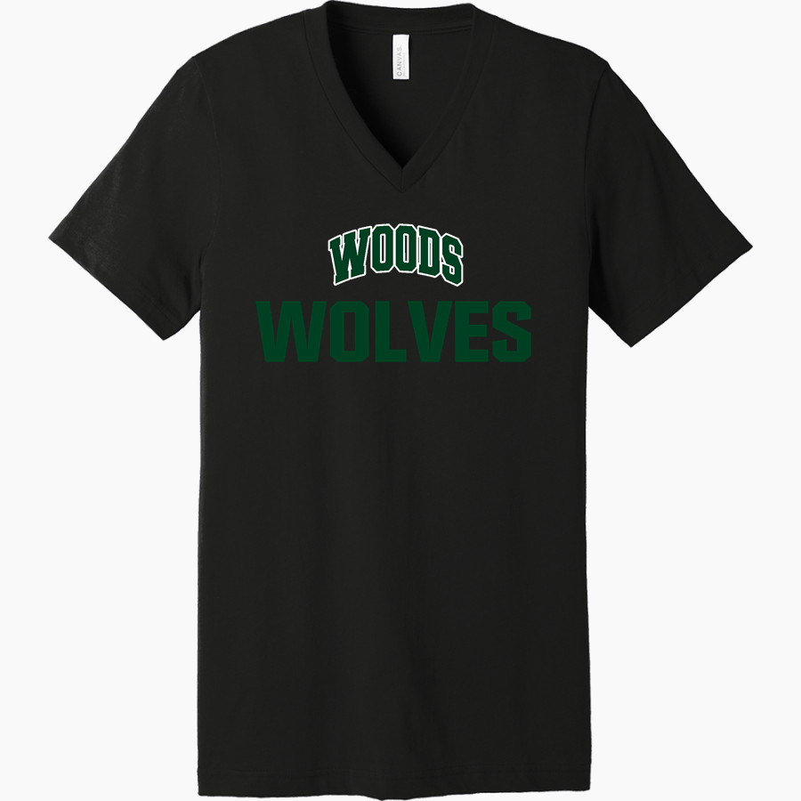 Woods Charter Wolves Bella+Canvas Unisex Jersey Short Sleeve V-Neck Tee