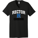 RECTOR HIGH SCHOOL COUGARS <span class="pdp-name-mascot">RECTOR COUGARS</span> Bella+Canvas Unisex Jersey Short Sleeve V-Neck Tee Front Thumbnail