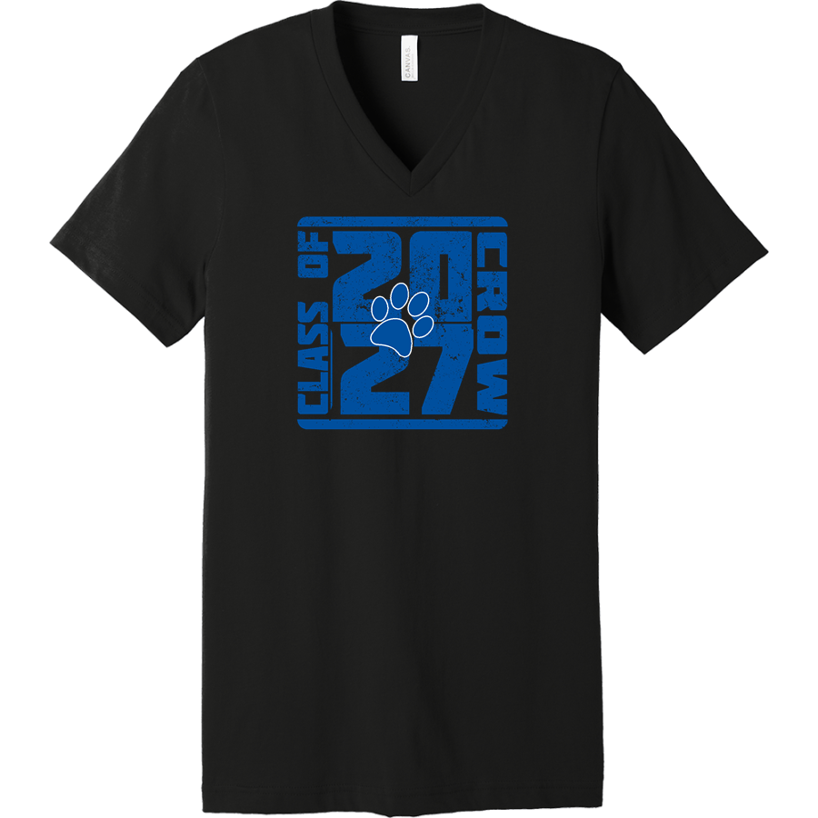 Crow Tigers <span class="pdp-name-mascot">Crow Middle School Tigers</span> BELLA+CANVAS Unisex Jersey Short Sleeve V-Neck Tee