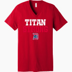 Detroit Mercy Titans Sideline Store <span class="pdp-name-mascot">UDM Titans</span> Bella+Canvas Unisex Jersey Short Sleeve V-Neck Tee Front Thumbnail
