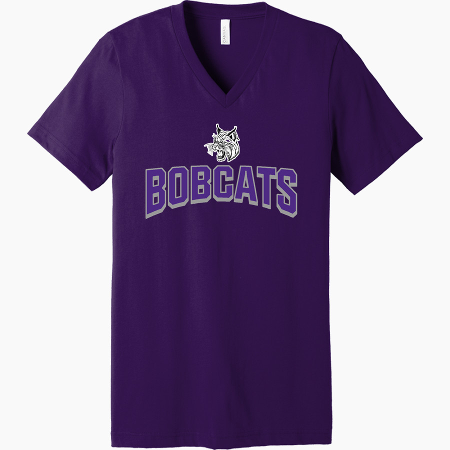 HYDRO-EAKLY HIGH SCHOOL BOBCATS Bella+Canvas Unisex Jersey Short Sleeve V-Neck Tee