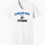 Cleveland Prep Titans Bella+Canvas Unisex Jersey Short Sleeve V-Neck Tee Front Thumbnail
