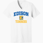 EDISON HIGH SCHOOL TOMMIES <span class="pdp-name-mascot">EDISON TOMMIES</span> Bella+Canvas Unisex Jersey Short Sleeve V-Neck Tee Front Thumbnail