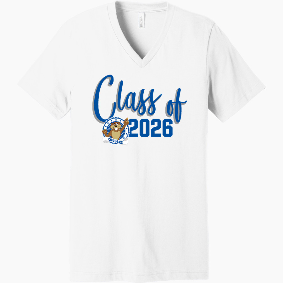 Costello Cougars Bella+Canvas Unisex Jersey Short Sleeve V-Neck Tee