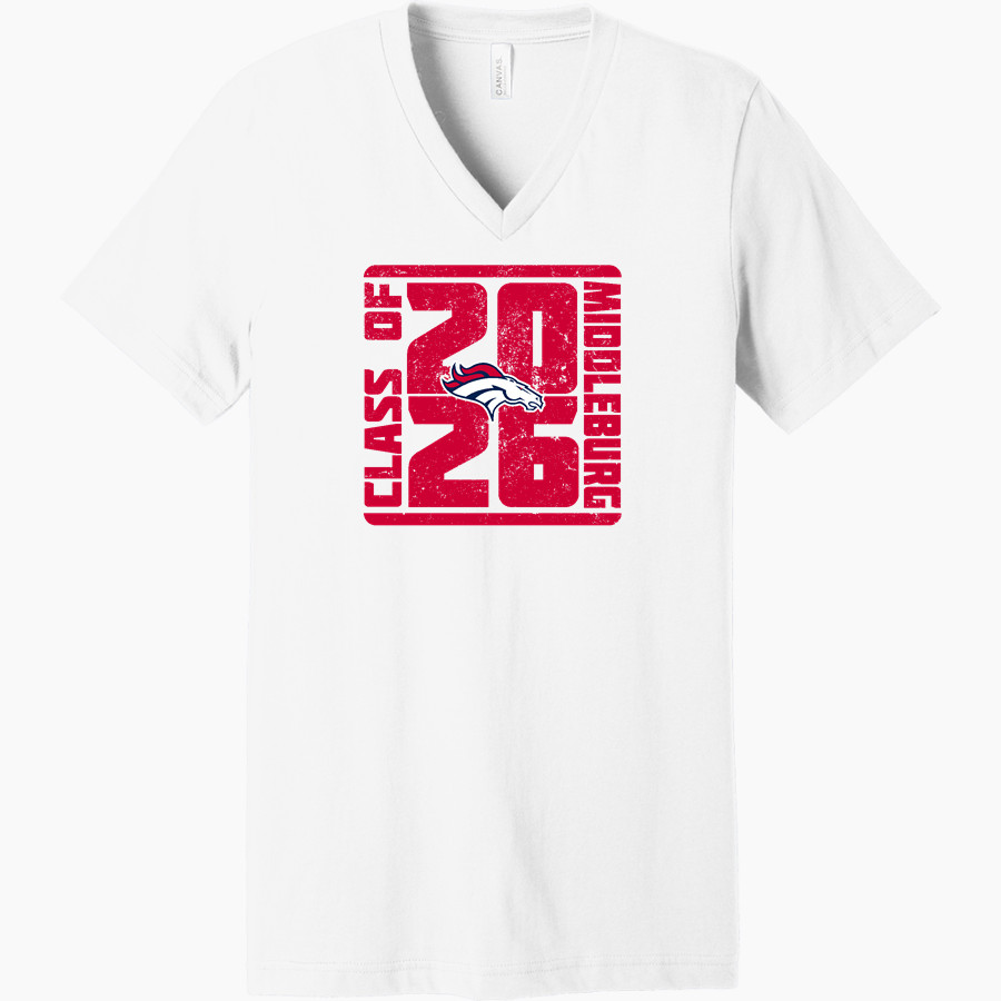 MIDDLEBURG HIGH SCHOOL BRONCOS Bella+Canvas Unisex Jersey Short Sleeve V-Neck Tee