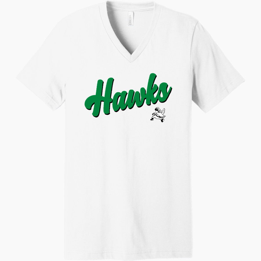 IOWA PARK HIGH SCHOOL HAWKS Bella+Canvas Unisex Jersey Short Sleeve V-Neck Tee